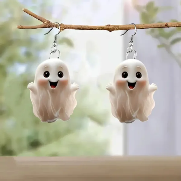 Charming White Acrylic Earrings