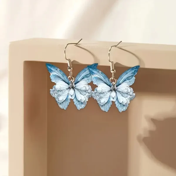 Charming Blue Butterfly Acrylic Earrings